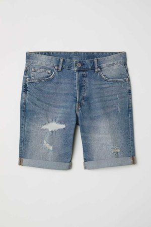 Slim Denim Shorts - Denim blue - Men | H&M US