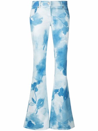Blumarine floral print flared trousers - FARFETCH