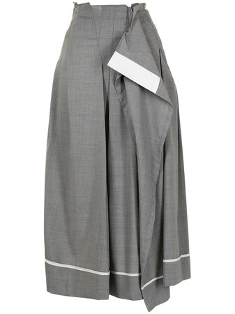 Sacai drape-detail Pleated Midi Skirt - Farfetch