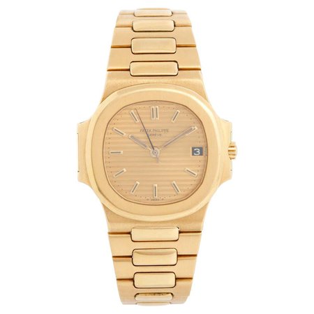 Patek Philippe Nautilus 18k Yellow Gold Watch 3800 J For Sale at 1stDibs