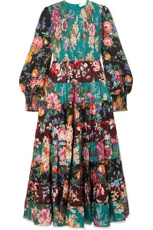 Zimmermann | Allia tiered floral-print silk maxi dress | NET-A-PORTER.COM