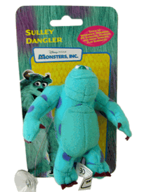 Disney Monsters Inc decorative plush - 3in Sulley stuffed animal with Window suction cup - Monsters Inc