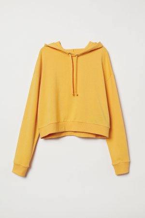 Short Hooded Sweatshirt - Yellow - Ladies | H&M US