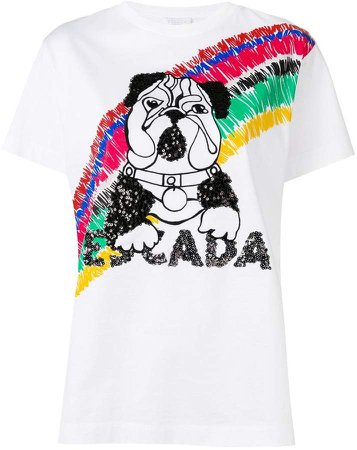 dog embellished T-shirt