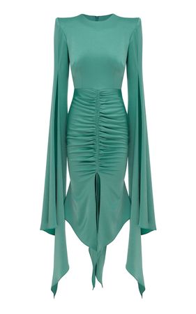Powell Ruched Satin Crepe Midi Dress By Alex Perry | Moda Operandi