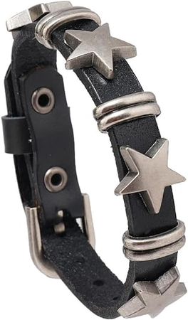 Star Leather Cuff Bracelet