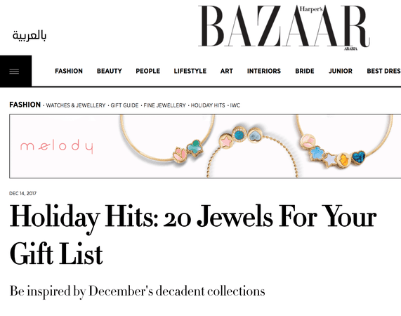 Harpers Bazaar Gift Guide Christmas 2017 | LimeLite Jewellery