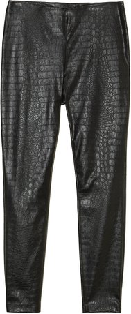 Croc-Embossed Faux Leather Pants