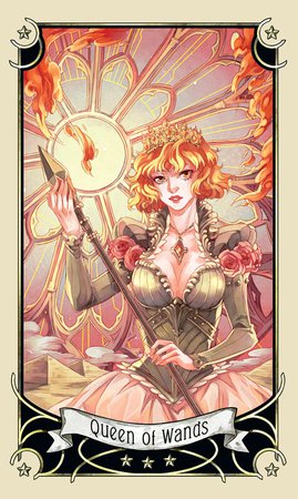 Mystical Manga Tarot - Queen of Wands