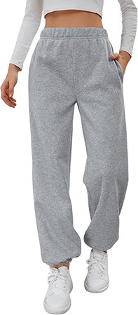 SweatyRocks Women's Elastic High Waist Sweatpants Workout Pocket Jogger Pants at Amazon Women’s Clothing store