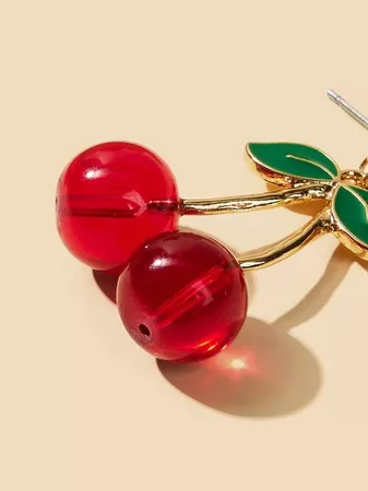 Cherry Decor Drop Earrings 1pair | SHEIN USA