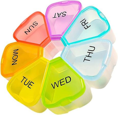 Amazon.com: Weekly Large Pill Organizer 7 Day, Pill Box, Pill Case, Pill Container, Travel Pill Organizer, Pill Holder, Pill Box 7 Day, Pill Dispenser, Fish Oil, Pills, Supplements, Vitamins, Medicine Organizer : Health & Household
