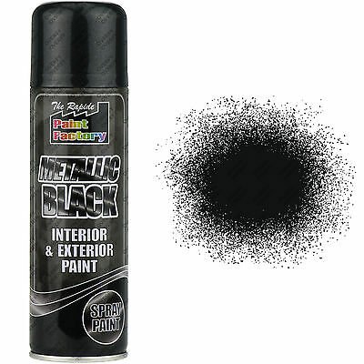 12 x 200ml Metallic Black Spray Paint Interior & Exterior Spray Aerosol Can | eBay