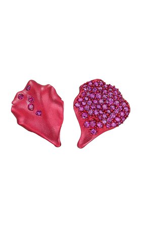 Ruby Petal Stud Earrings With Recycled Aluminium By Anabela Chan