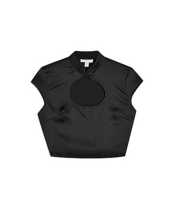 Μονόχρωμα Πουκάμισα Και Μπλούζες Topshop Black Printed Keyhole Crop Top - Γυναίκα - Μονόχρωμα Πουκάμισα Και Μπλούζες Topshop στο YOOX - 38906946LU