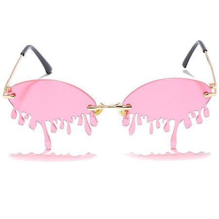 aesthetic Teardrop-shaped rimless glasses - Shoptery egirl store