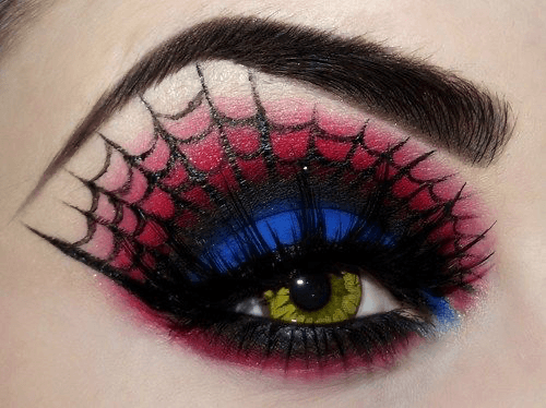 Spider-Man eye makeup