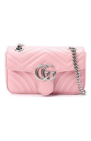 Женская светло-розовая сумка gg marmont mini GUCCI — купить за 128500 руб. в интернет-магазине ЦУМ, арт. 446744/DTDIP