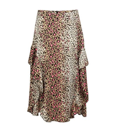 Gini London Brown Leopard Print Midi Skirt | New Look