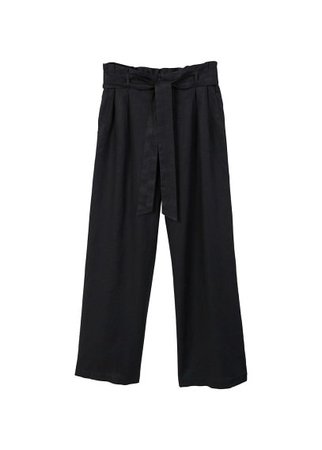MANGO Linen high-waist trousers