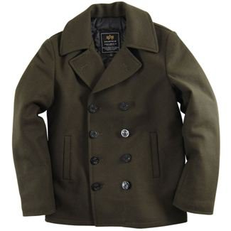Alpha Industries Ensign Peacoat, Dark Olive Green | Mcguire Army Navy Military Surplus Gear and Apparel