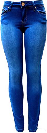 J&C Premium Blue/Dark Blue Soft Stretch Women's Denim Jeans Skinny Leg Pants at Amazon Women's Jeans store