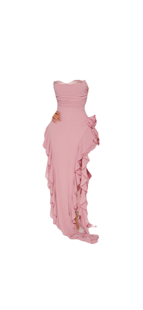 fashion nova pink rose ruffle dress