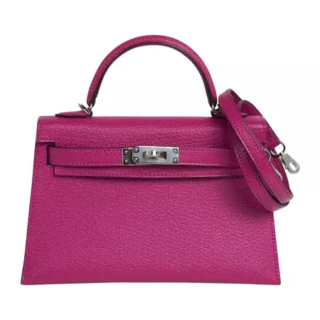Hermes Kelly 20 Mini Sellier Rose Pourpre Bag Chevre Leather Palladium Hardware For Sale at 1stDibs | hermes kelly rose pourpre, kelly 20 hermes, hermes rose pourpre kelly