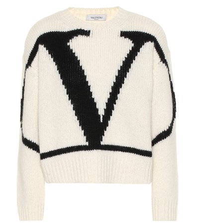 Valentino - VLogo alpaca and wool blend sweater | Mytheresa
