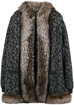 Pre-Owned leopard print fur coat