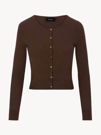 The Winona Cardigan | Chocolate Brown Ribbed Knit | Réalisation Par