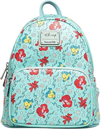 Amazon.com: Loungefly x Disney Little Mermaid Ariel, Flounder and Sebastian AOP Backpack : Clothing, Shoes & Jewelry