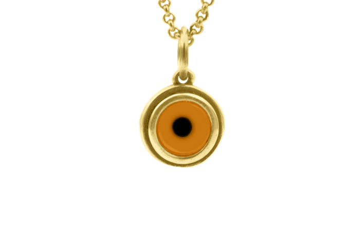 Evil Eye Cabochon Charm | Fine jewelry solid silver gold-finish necklaces bracelets earrings