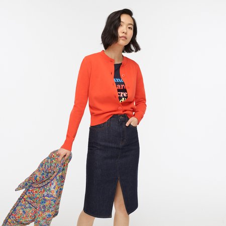 J.Crew: Cardigan Sweater In Cotton Crepe For Women