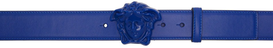 Blue 'La Medusa' Belt by Versace on Sale