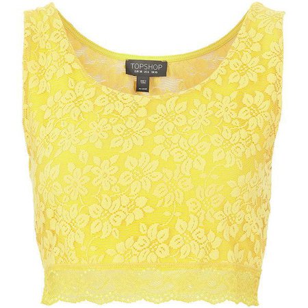 yellow lace crop top