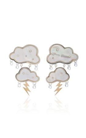 Stormy Day 14k Yellow Gold Multi-Stone Earrings By Rachel Quinn | Moda Operandi