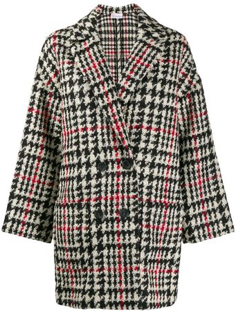 double breasted houndstooth coat