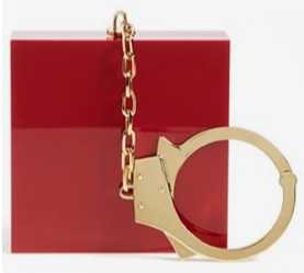 charlotte olympia handcuff clutch red