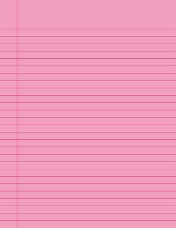 Pink notebook paper