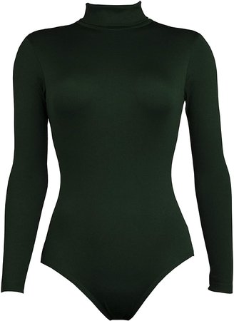 dark green turtleneck bodysuit