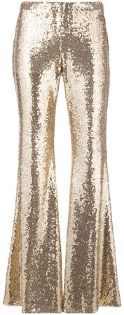 sequin embroidered trousers