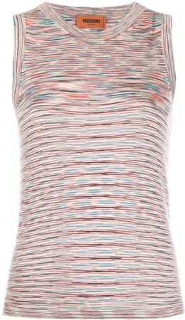 striped knit tank top