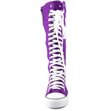 purple sneaker boots