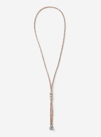 Rose Gold Mesh Lariat Necklace | Dorothy Perkins