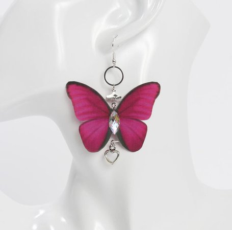 Pink Fuchsia Fashion Butterfly Earrings – Fashion Butterflies