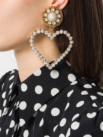 Alessandra Rich Oversized Heart Earrings - Farfetch