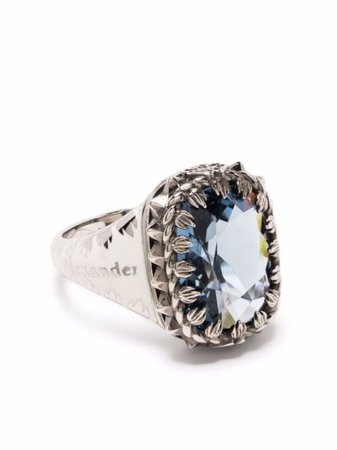 Alexander McQueen crystal-embellished Signet Ring - Farfetch