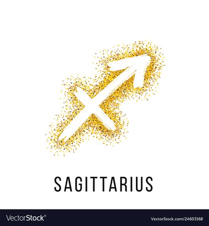 Sagittarius gold glitter zodiac sign Royalty Free Vector