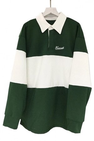 green and white sweater